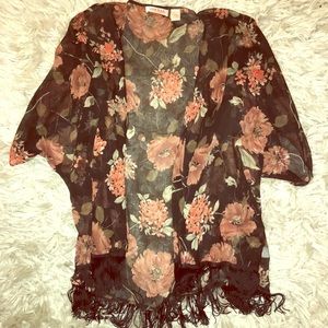 *Price just dropped!* Floral shear cardigan
